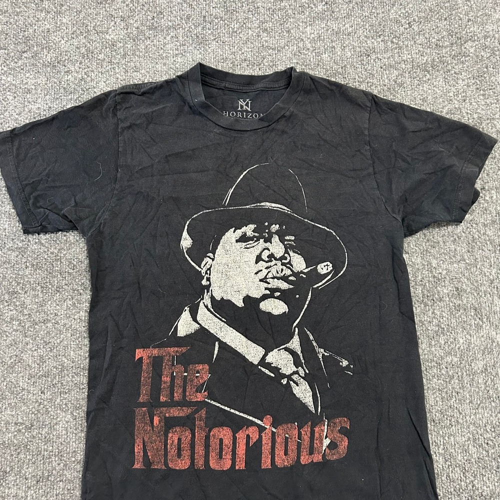 Horizon T-Shirt Mens Size S Black Notorious BIG Graphic Short Sleeve Crew Neck